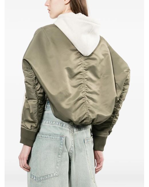 Maison Mihara Yasuhiro White Logo-Patch Hooded Jacket