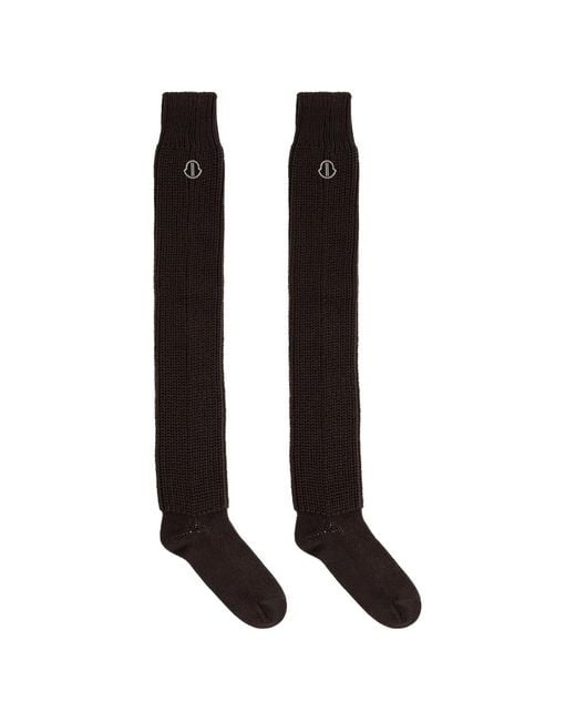 Moncler Black Ruffled Logo Socks