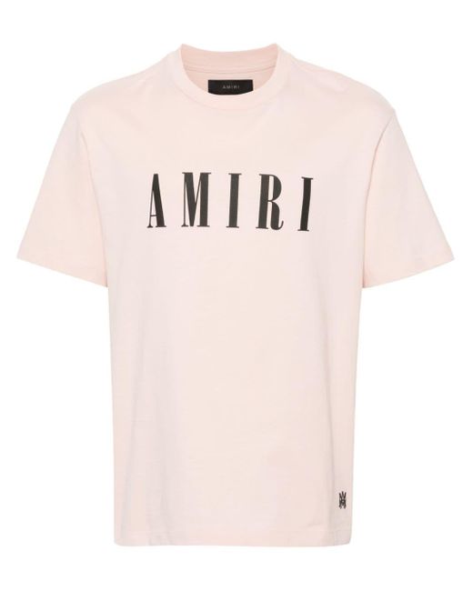Camiseta con logo estampado Amiri de hombre de color Pink