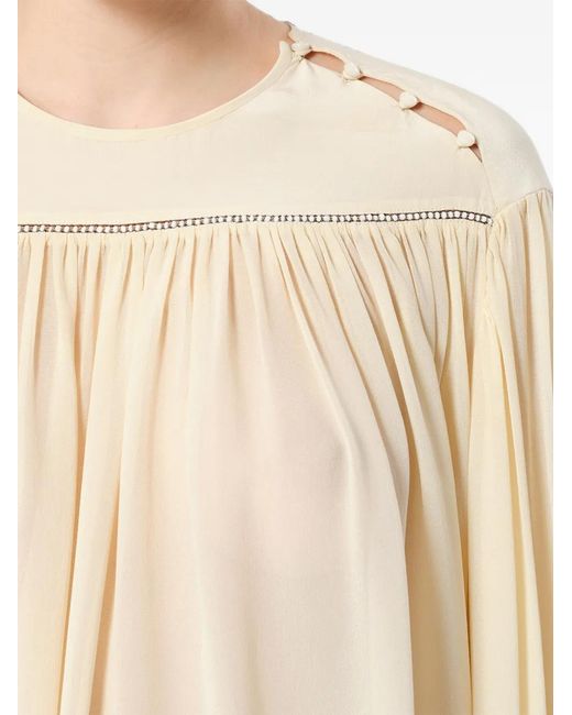 Isabel Marant Natural Nuna Silk Fluid-Fit Blouse