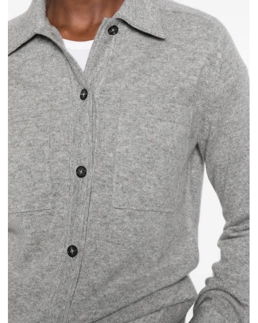 Totême Gray Patch-Pocket Knitted Shirt