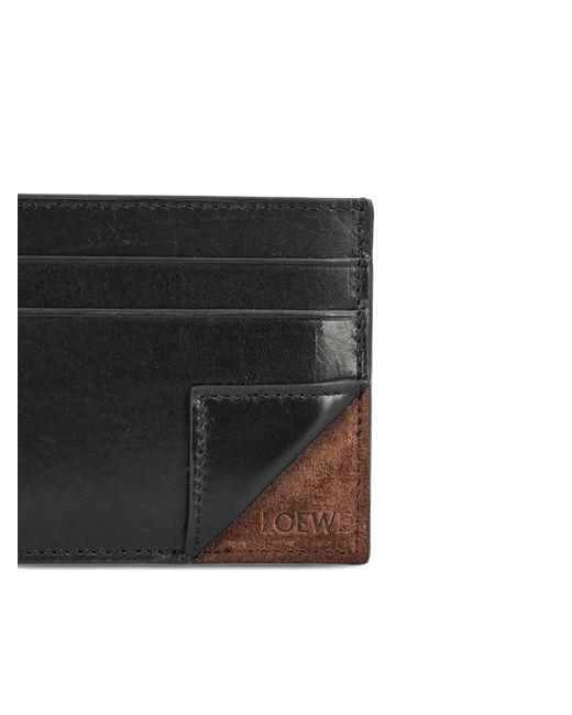 Loewe Black Switch Logo-Debossed Leather Card Holder for men