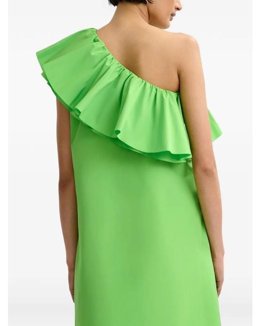 Essentiel Antwerp Green "Juicer" Asymmetric Ruffle Dress