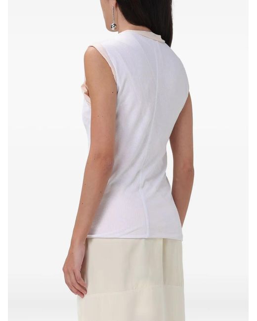 Sportmax White Eolo Ruffled Top