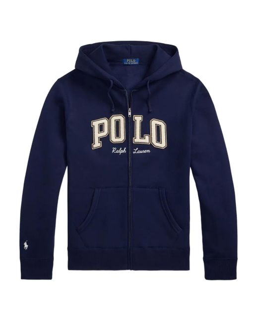 Polo Ralph Lauren Blue Logo-Embroidered Zip-Up Hoodie for men