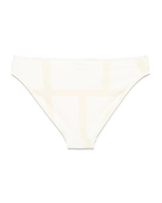 Totême  White Monogram Bikini Bottoms