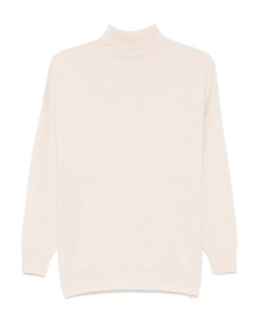 D.exterior White Argyle Knit Sweater