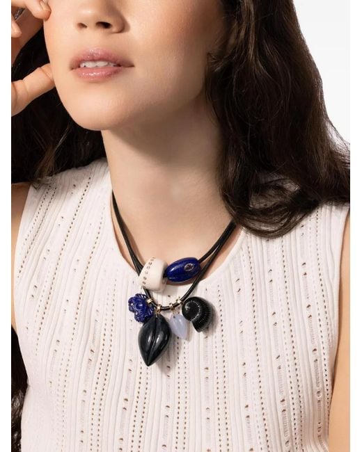 Dezso by Sara Beltran Black 18K Rose Tiger Eye Pendant