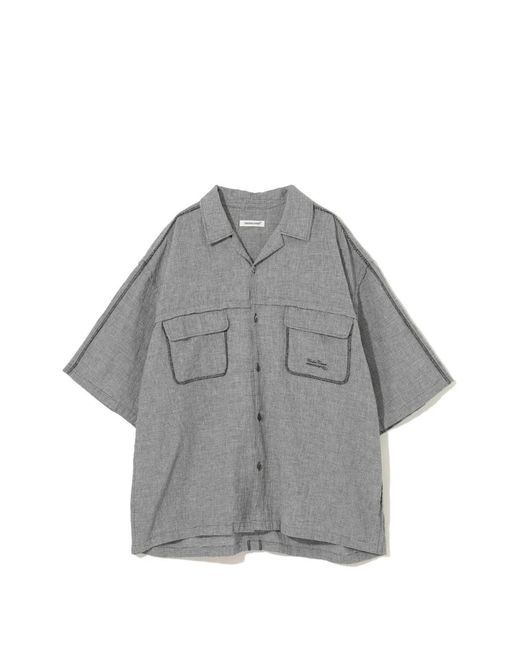 Undercover Gray Chemise À Motif Pied-De-Poule Et Poches Poitrine for men