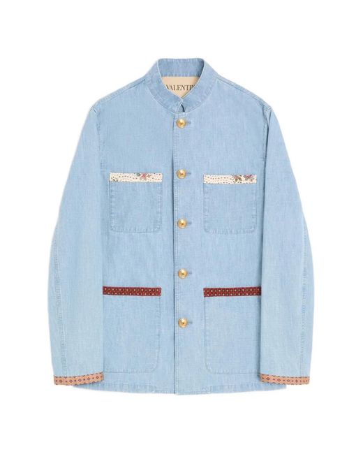Valentino Garavani Blue Denim Shirt for men