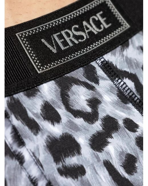 Versace Shorts mit Leoparden-Print in Black für Herren
