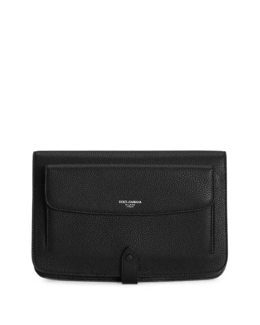 Dolce & Gabbana Black Calfskin Clutch Bag for men