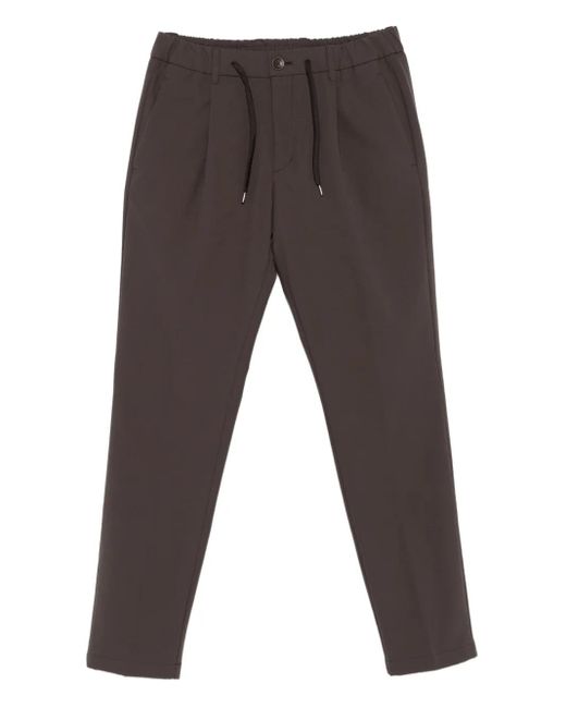 Herno Gray Pleated Drawstring Trousers for men