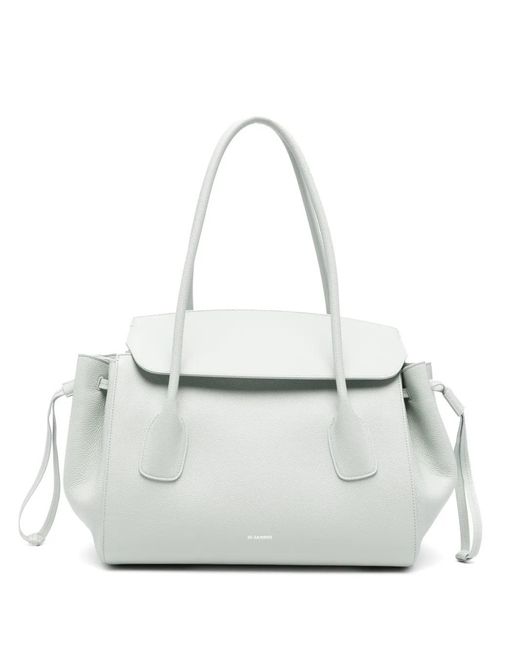 Jil Sander White Leather Tote Bag