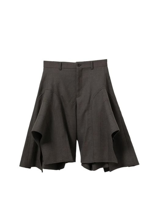 Comme des Garçons Gray Layered Panel Shorts for men