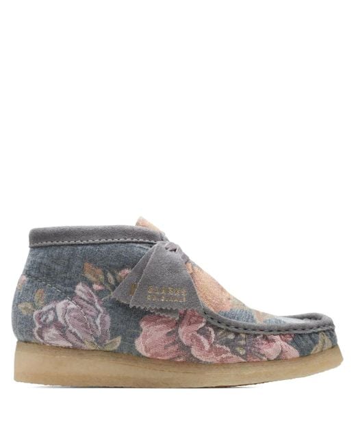Clarks Gray Wallabee Floral" Boots for men
