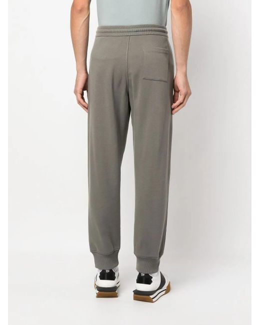 Giorgio Armani Gray Drawstring Wool Track Pants for men