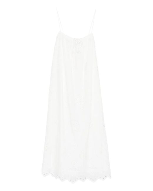 Matteau White Broderie-Anglaise Midi Dress