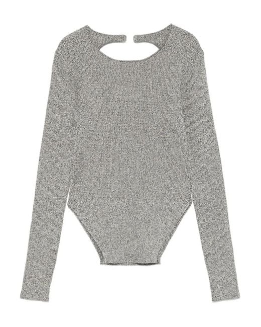 Patrizia Pepe カットアウト ボディスーツ Gray