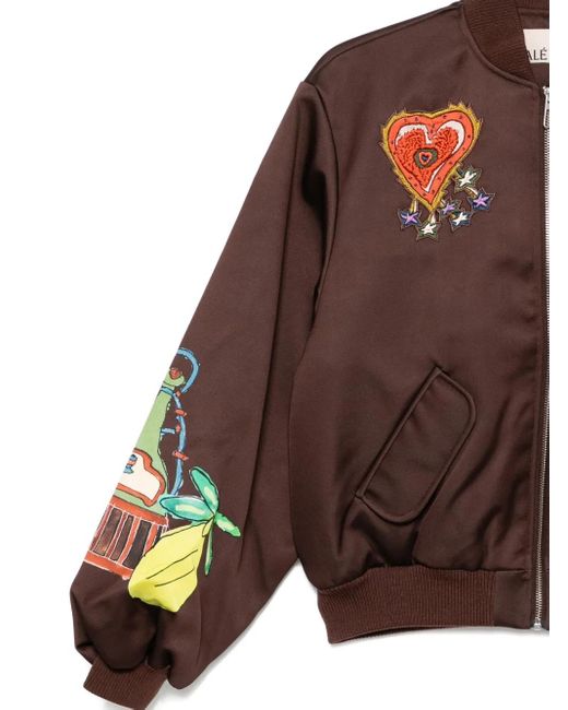 ALÉMAIS Brown Graphic-Print Jacket