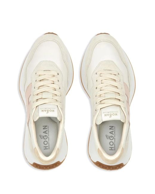 Hogan White Modern Sneakers With Textured Upper And Cushioned Sole