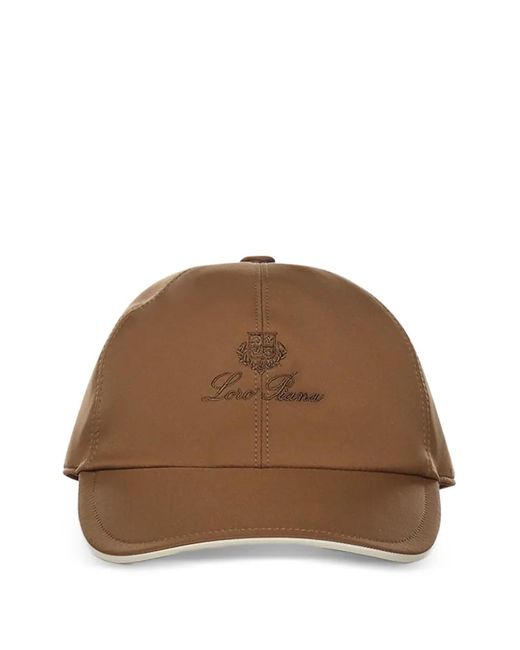 Loro Piana Brown Logo-Embroidered Baseball Cap for men