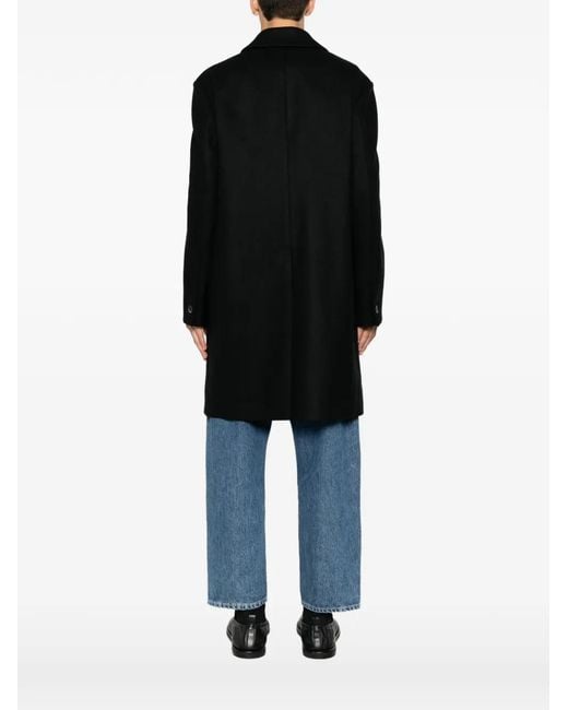 Barena Black Baron Buttoned Coat for men