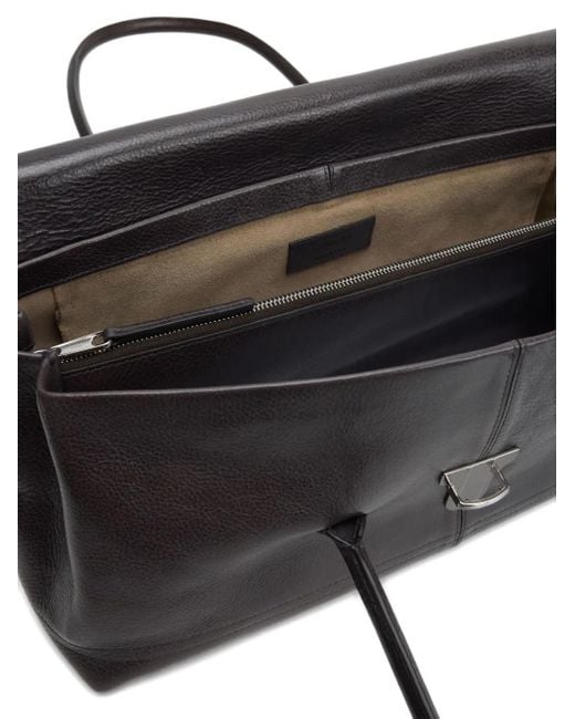 Lemaire Black Gear Leather Shoulder Bag