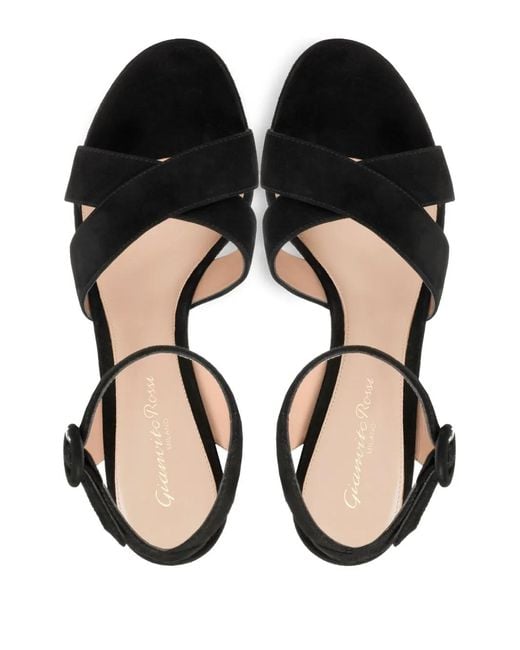 Gianvito Rossi Black Crossover Platform Sandals