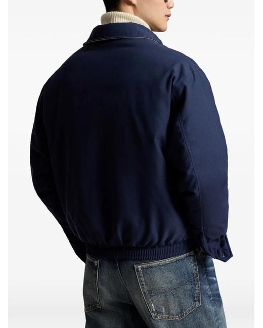 Polo Ralph Lauren Blue Logo-Embroidered Shirt Jacket for men