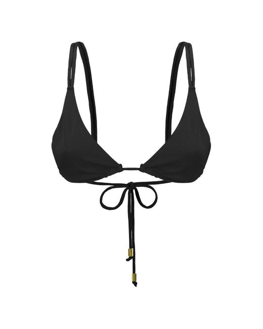 HIBOURAMA Black Triangle Bra Plain Bikini