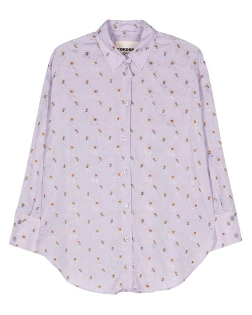 Cordera Lilla Shirt Met Bloemenprint in het Purple