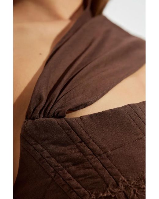 DSquared² Brown One-Shoulder Mini Dress