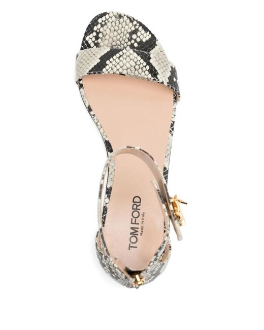Tom Ford White Snakeskin-Effect Sandals