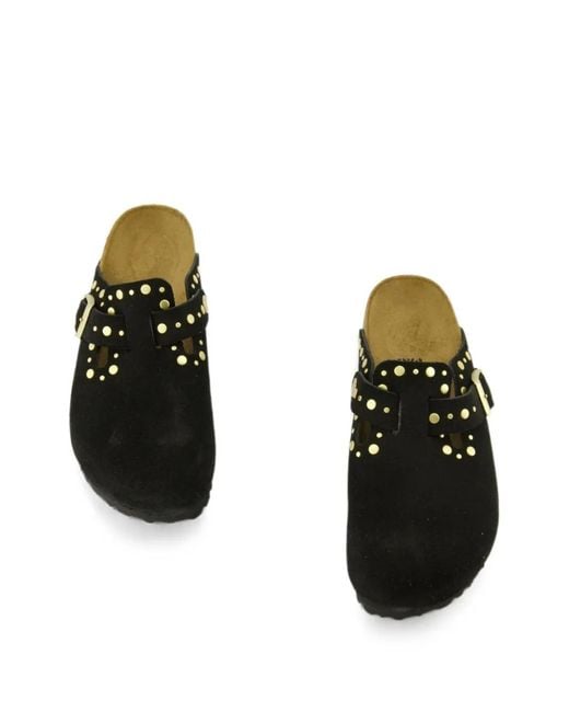 Birkenstock Black Boston Stud-Embellished Sandals