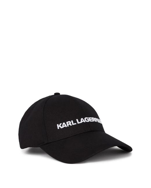 Karl Lagerfeld Black Cap With Embroidered Logo