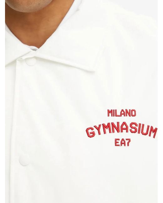 EA7 White Milano Gymnasium Jacket for men