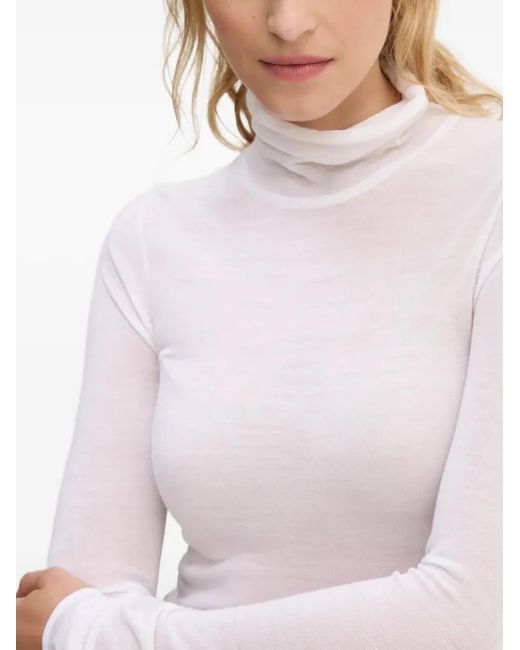 A.L.C. White Turtleneck Long-Sleeve T-Shirt