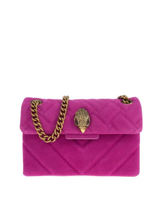 Kurt Geiger Purple Quilted Chain-Strap Shoulder Bag