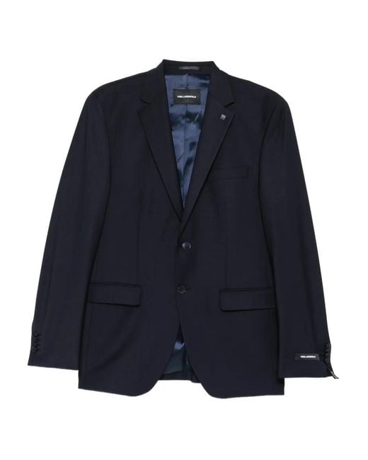 Karl Lagerfeld Blue Clever Flap-Pocket Blazer for men