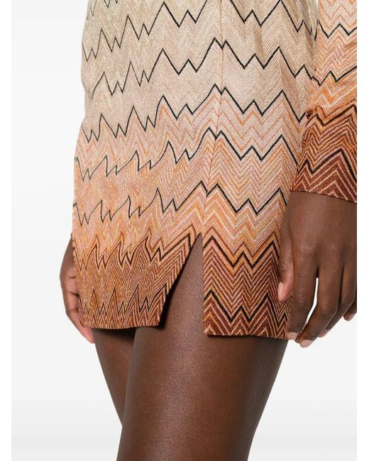 Missoni Natural Zigzag Intarsia-Knit Minidress