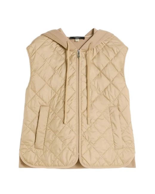 Weekend by Maxmara Natural Quilted Hooded Gilet