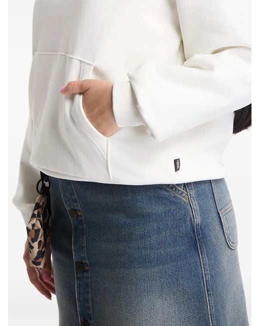 Vans White Hoodie À Logo Imprimé