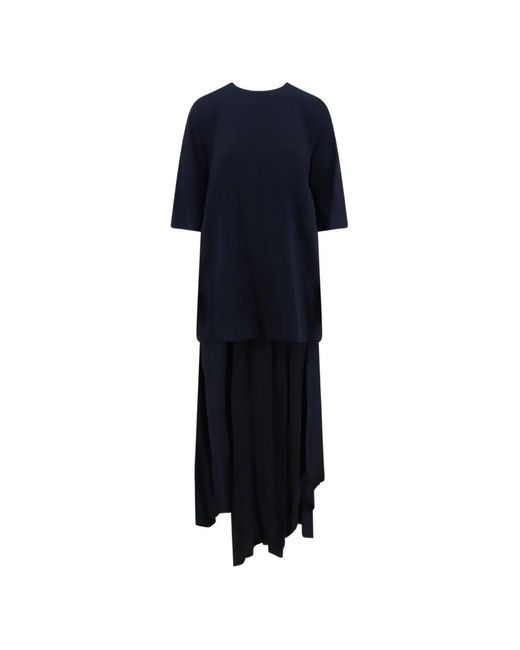 Semicouture Blue Ally Asymmetric Dress