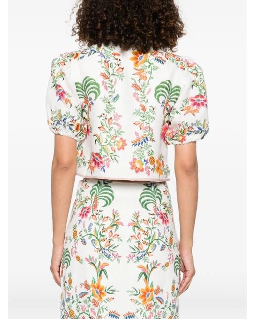 Farm Rio White Delicate Forest Scarves Bluse