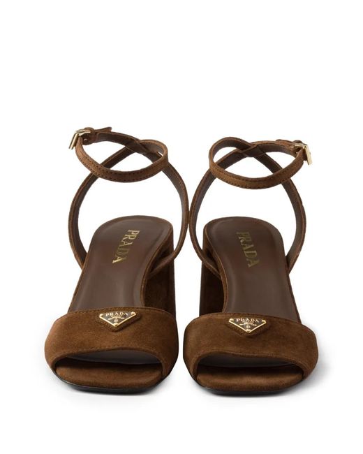 Prada Brown Suede Sandals