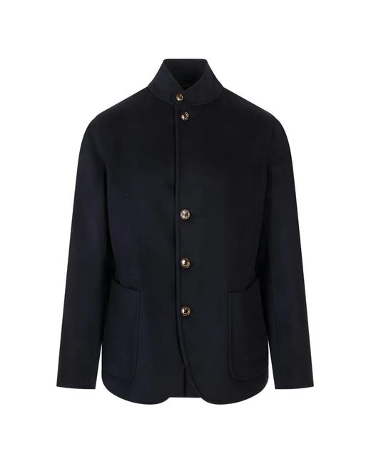 Montecore Blue Button-Up Stand-Collar Jacket for men