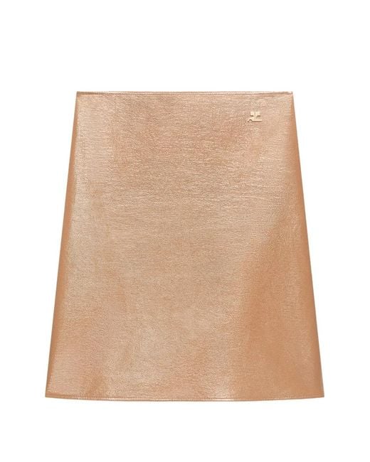 Courreges Natural Flared Vinyl Skirt