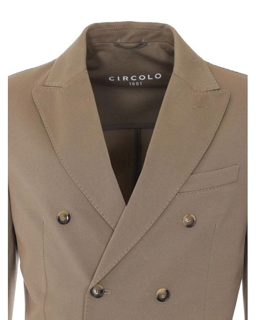 Circolo 1901 Natural Double-Breasted Button Blazer for men