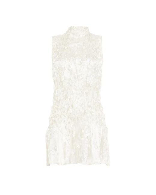 GONGDID DESIGN White Gd228 Pleated Top